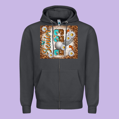 Senior 2023 Volleyball Zipper Hoodie Designed By Tumblerdesignbyshophia