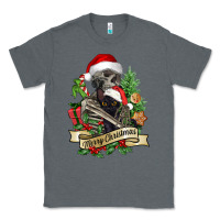 Charcoal Heather Merry Christmas skeleton with black cat Classic Tee - NancyCooperArtShop