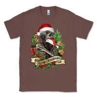 Chestnut Merry Christmas skeleton with black cat Classic Tee - NancyCooperArtShop