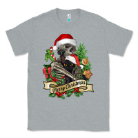 Heather Grey Merry Christmas skeleton with black cat Classic Tee - NancyCooperArtShop