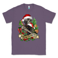 Lavender Merry Christmas skeleton with black cat Classic Tee - NancyCooperArtShop