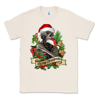 Natural Merry Christmas skeleton with black cat Classic Tee - NancyCooperArtShop