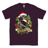 Plum Merry Christmas skeleton with black cat Classic Tee - NancyCooperArtShop