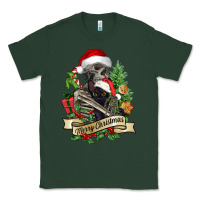 Sports Green Merry Christmas skeleton with black cat Classic Tee - NancyCooperArtShop