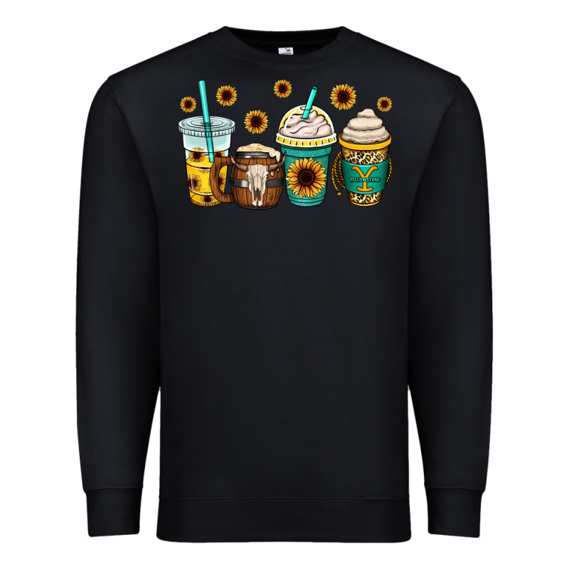 Yellowstone Coffee Cups Premium Sweatshirt by OliviaCreatesArt | Teevron