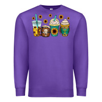 Purple yellowstone coffee cups Premium Sweatshirt - OliviaCreatesArt