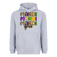 Heather Grey mardi mardi mardi gras Heavyweight Hoodie - OliviaCreatesArt