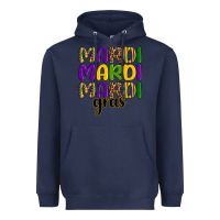 Navy mardi mardi mardi gras Heavyweight Hoodie - OliviaCreatesArt