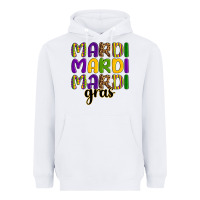 White mardi mardi mardi gras Heavyweight Hoodie - OliviaCreatesArt