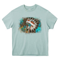 Arona indian headress sunflower leopard Heavy Core Tee - AdoDesignShop