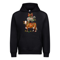 Black Christmas cow sheep and chicken Urban Hoodie - LillyAllenDesigns