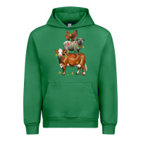 Emerald Christmas cow sheep and chicken Urban Hoodie - LillyAllenDesigns