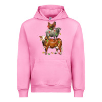 Fuchsia Pink Christmas cow sheep and chicken Urban Hoodie - LillyAllenDesigns