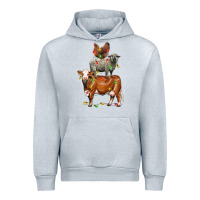 Heather Grey Christmas cow sheep and chicken Urban Hoodie - LillyAllenDesigns