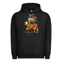 Pigment Black Christmas cow sheep and chicken Urban Hoodie - LillyAllenDesigns