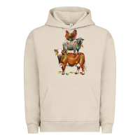 Pigment French Oak Christmas cow sheep and chicken Urban Hoodie - LillyAllenDesigns