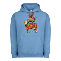 Pigment Pebble Blue Christmas cow sheep and chicken Urban Hoodie - LillyAllenDesigns