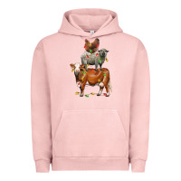 Pigment Salmon Christmas cow sheep and chicken Urban Hoodie - LillyAllenDesigns