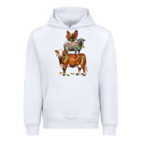 White Christmas cow sheep and chicken Urban Hoodie - LillyAllenDesigns