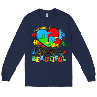 Navy different is beautiful Long Sleeve Tee - Artiststas