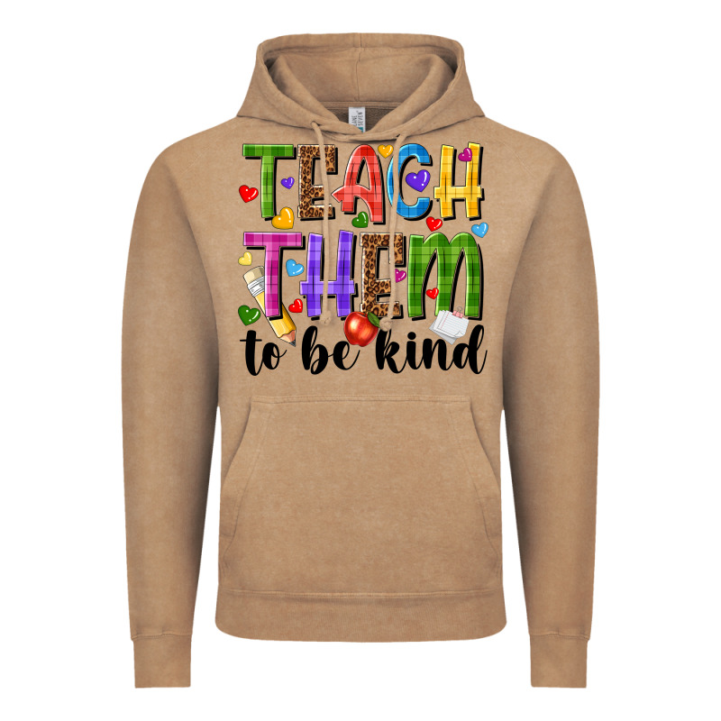 Teach Them To Be Kind Vintage Hoodie by NancyCooperArtShop | Teevron