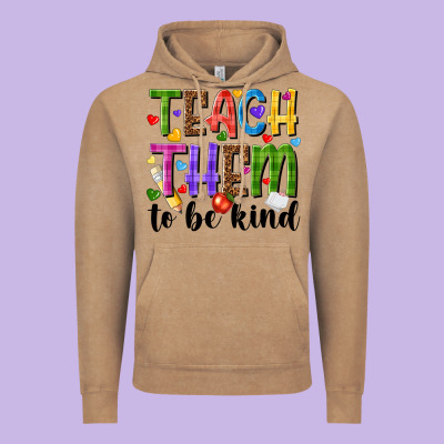 Teach Them To Be Kind Vintage Hoodie Designed By Nancycooperartshop