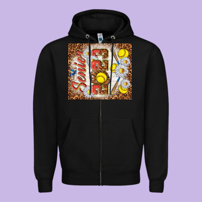 Senior 2023 Softball Zipper Hoodie Designed By Tumblerdesignbyshophia