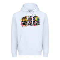 White inked mama mother's day Premium Hoodie - HowdyJamesFarm
