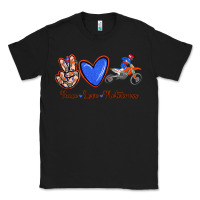 Black Peace Love Motocross Classic Tee - RanaPortraitStore
