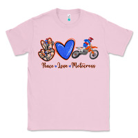 Bubblegum Pink Peace Love Motocross Classic Tee - RanaPortraitStore