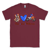 Burgundy Peace Love Motocross Classic Tee - RanaPortraitStore
