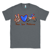 Charcoal Heather Peace Love Motocross Classic Tee - RanaPortraitStore