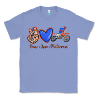 Colony Blue Peace Love Motocross Classic Tee - RanaPortraitStore