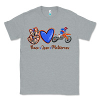 Heather Grey Peace Love Motocross Classic Tee - RanaPortraitStore