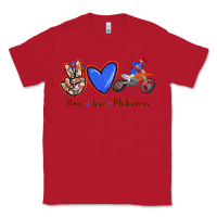 Red Peace Love Motocross Classic Tee - RanaPortraitStore