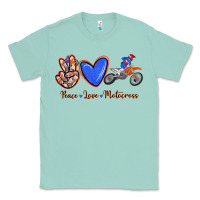 Seafoam Peace Love Motocross Classic Tee - RanaPortraitStore