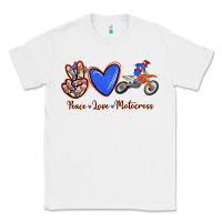 White Peace Love Motocross Classic Tee - RanaPortraitStore