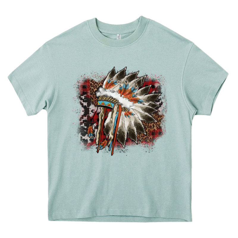 İndian Headress Cowhide Heavy Core Tee by AdoDesignShop | Teevron