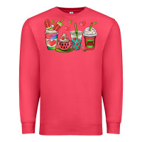 Cardinal watermelon summer coffee cups Premium Sweatshirt - OliviaCreatesArt