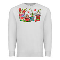 Dove Grey watermelon summer coffee cups Premium Sweatshirt - OliviaCreatesArt