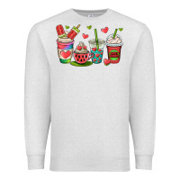 Oatmeal Heather watermelon summer coffee cups Premium Sweatshirt - OliviaCreatesArt