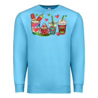 Ocean Blue watermelon summer coffee cups Premium Sweatshirt - OliviaCreatesArt