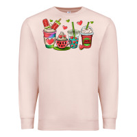 Pale Pink watermelon summer coffee cups Premium Sweatshirt - OliviaCreatesArt