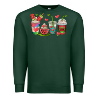 Sports Green watermelon summer coffee cups Premium Sweatshirt - OliviaCreatesArt