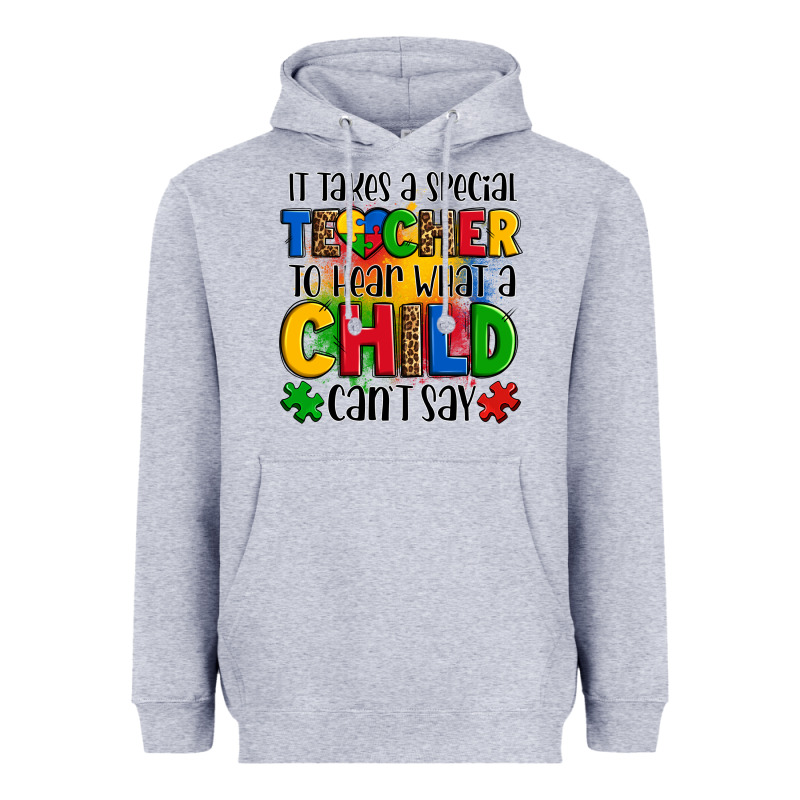 It Takes A Special Teacher To Hear What A Child Can't Say Heavyweight Hoodie by OliviaCreatesArt | Teevron