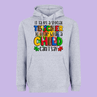 It Takes A Special Teacher To Hear What A Child Can't Say Heavyweight Hoodie Designed By Oliviacreatesart
