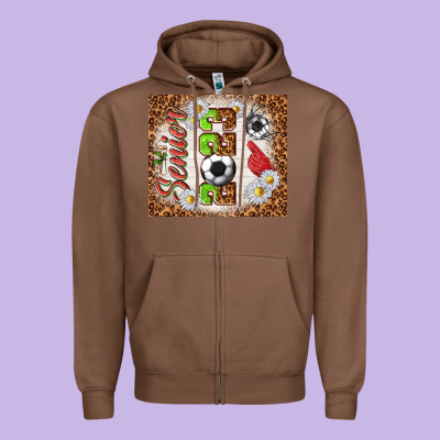 Senior 2023 Soccer Zipper Hoodie Designed By Tumblerdesignbyshophia