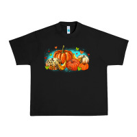 Black thankful pumpkins Urban Heavy Tee - MaliasSmallBusiness