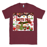 Burgundy North Pole Hot Chocolate christmas Classic Tee - MaliasSmallBusiness