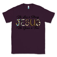 Plum His Love is Strong Jesus His Grace is Free Classic Tee - CowhideDigitalArt